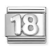 Nomination Composable Classic Link 330101/56 Number 18 in 925 Silver